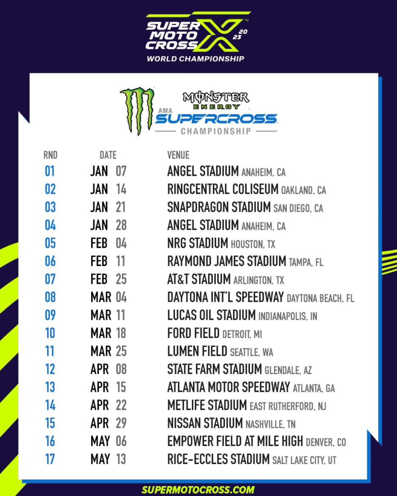 2023 US SX & MX Calendars Confirmed Live Motocross