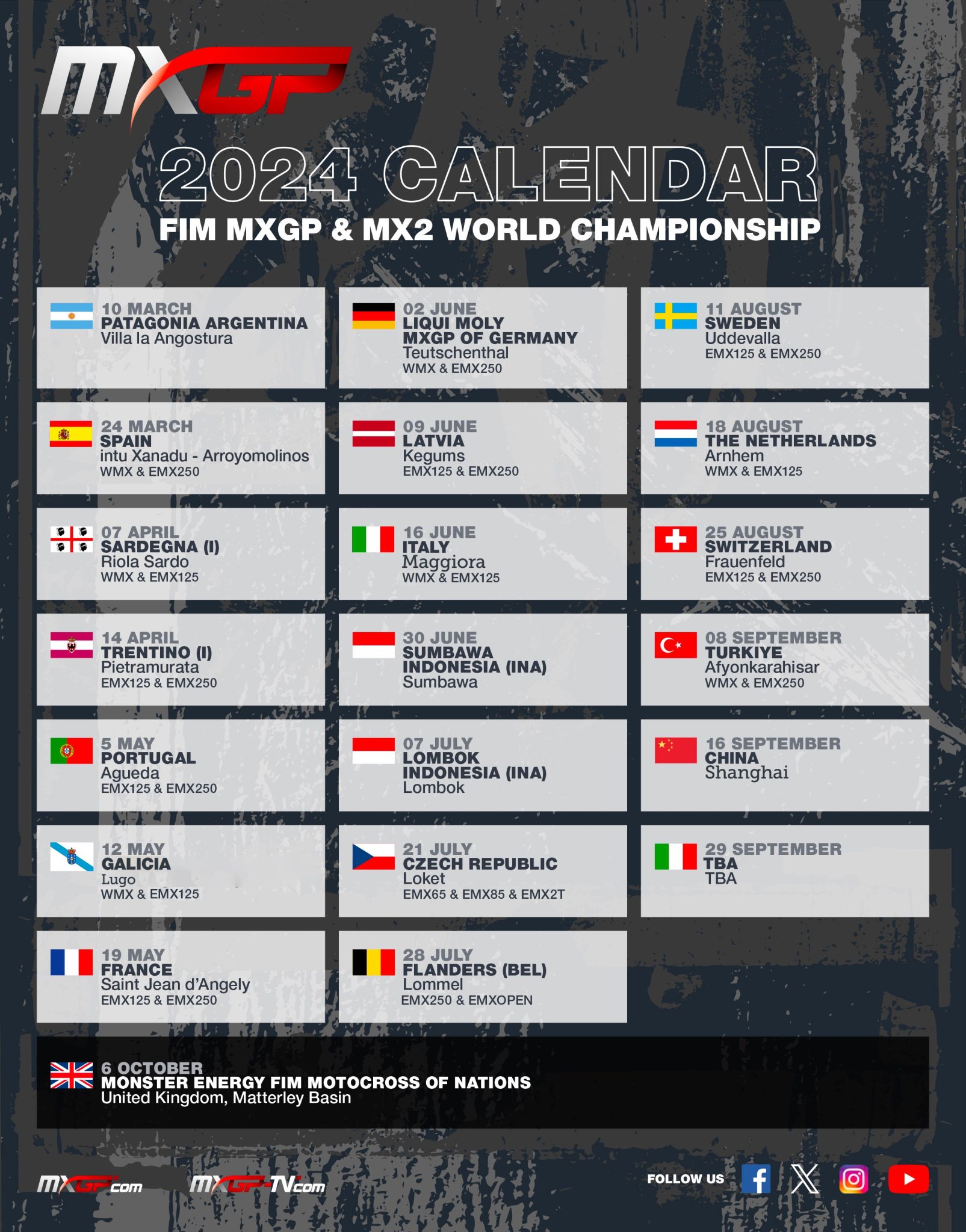 The 2025 MXGP Calendar the MXGP of Galcia Live Motocross